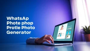 Engaging WhatsApp profile photo creation with vibrant colors and editing tools.