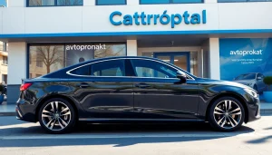 Avtoprokat services in Chișinău with a premium car rental office and modern vehicle.