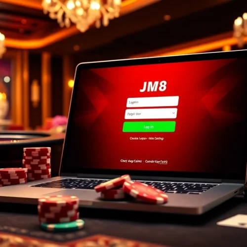 jw8 login interface with poker chips and cards set in a luxurious casino backdrop