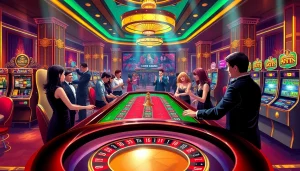 Experience the excitement of live casino gaming at https://bong99.pro/ with a lively roulette table and croupiers.