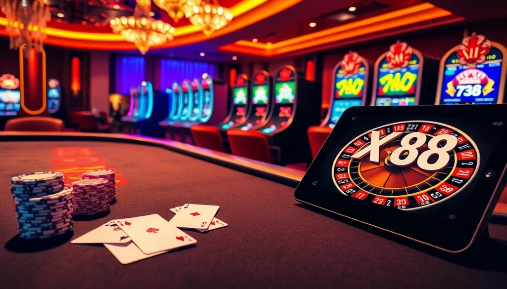 Experience the thrill of baccarat and casino excitement at XX88 with vibrant gaming visuals.