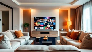 Watch premium content seamlessly with https://bosstv.ca in a stylish living room setup.