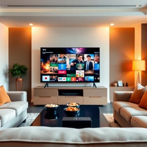 Watch premium content seamlessly with https://bosstv.ca in a stylish living room setup.