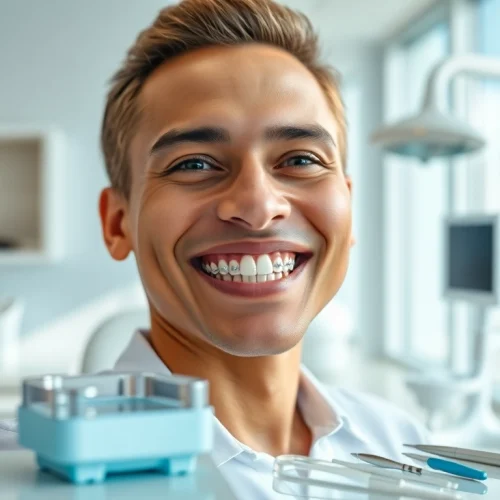 Consulting with an orthodontist near by me in a modern clinic setting