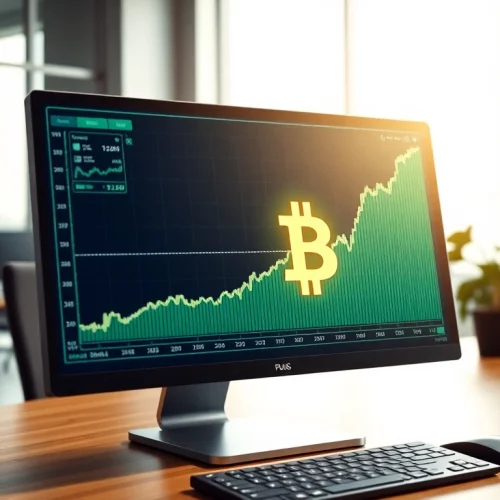 Track bitcoin price trends with this dynamic trading terminal visual.