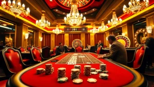 Players enjoying the poker action at go88.com, surrounded by luxury and excitement.