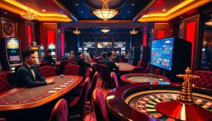 Excited gamblers enjoying a premium casino experience while accessing services on https://188bet.baby/.