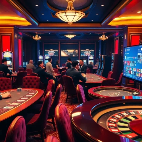 Excited gamblers enjoying a premium casino experience while accessing services on https://188bet.baby/.