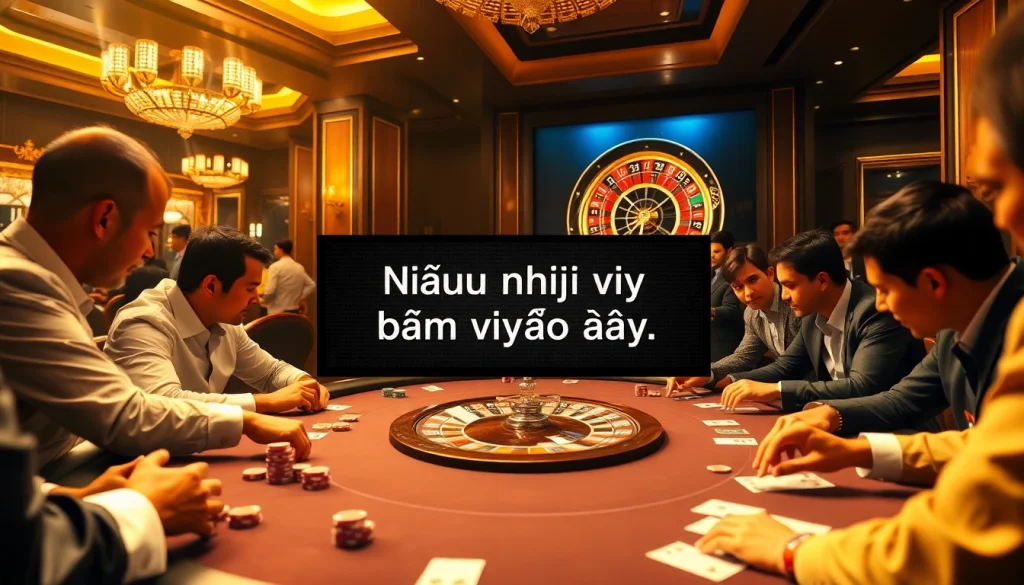 Engaging poker scene where players strategize their next move, highlighting Nếu như vậy bám vào đây amid vibrant chips and cards.