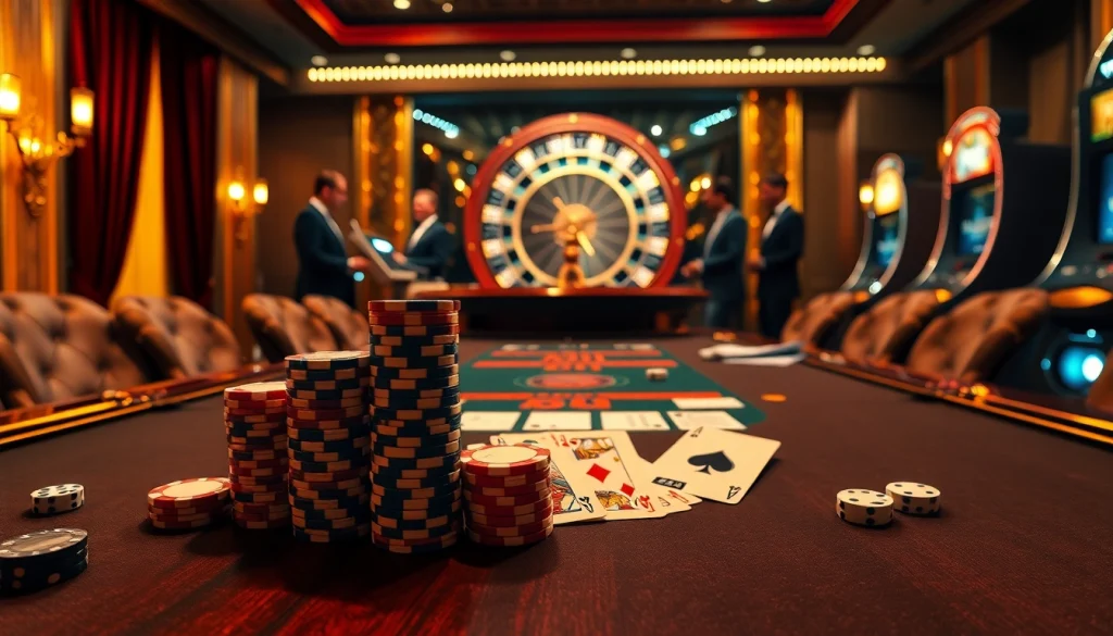 Winning at the poker table with hi88.photo: sophisticated players, stacks of chips, and exciting casino ambiance.