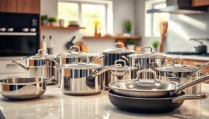 Showcasing high-quality cookware NZ in a modern kitchen filled with culinary excitement.