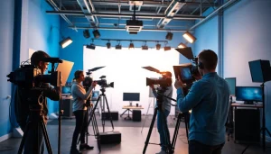 Capturing the essence of Video Production Company Phoenix with filmmakers at work in a modern studio.