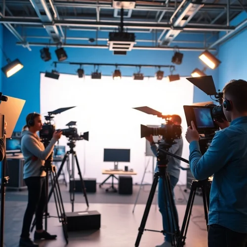 Capturing the essence of Video Production Company Phoenix with filmmakers at work in a modern studio.