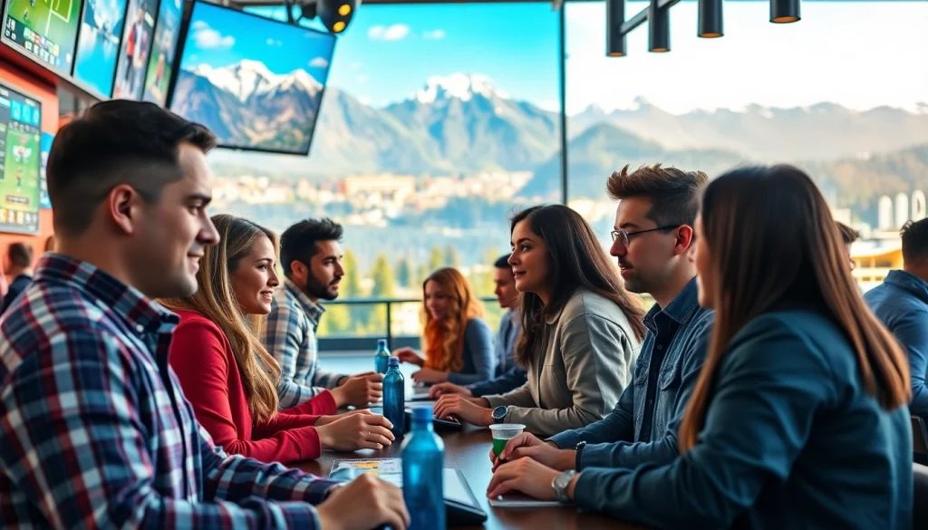 Engage in sports betting in British Columbia with diverse participants in a lively environment.