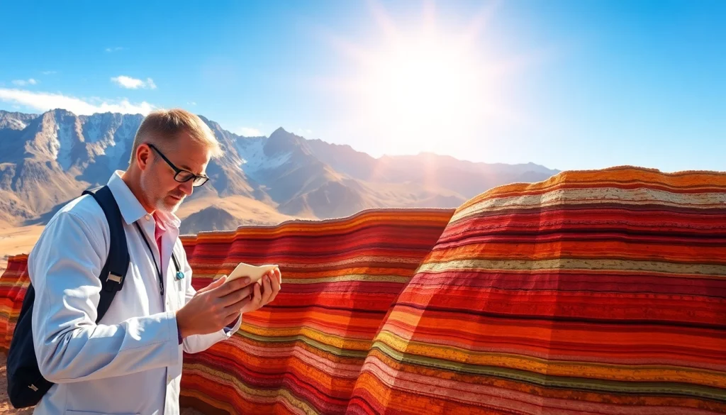 Analyze diverse geology layers and formations highlighted in a professional geologist's field study.