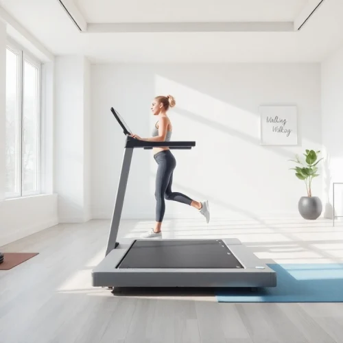 Innovative walking pad treadmill manufacturer showcased in a modern home gym setting.