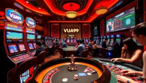 VUA99 casino offers an exciting gaming experience with vibrant slot machines and live betting tables.