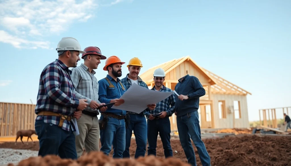 Builders collaborating on a project emphasizing teamwork in the Texas association of builders.
