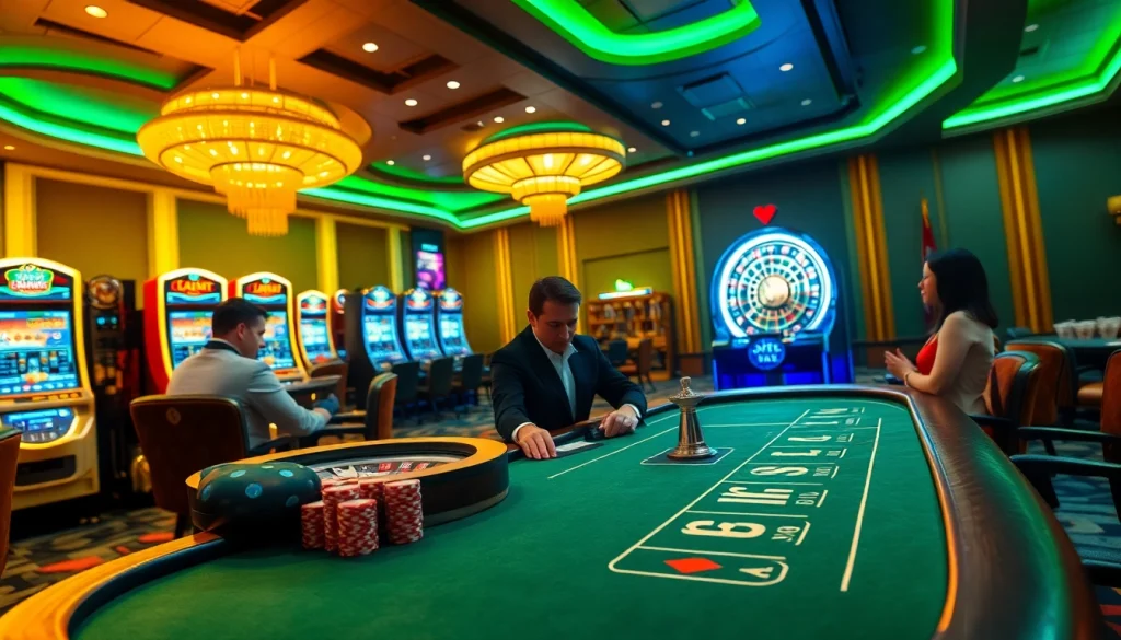 Experience the thrills of online gambling at giaimanhacai.news featuring poker action and slot machines.