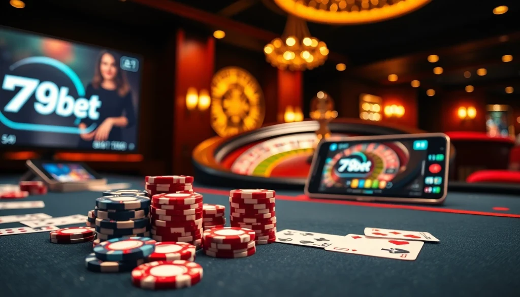 Experience thrilling game nights with 789bet's luxurious online casino interface featuring vibrant poker chips and cards.