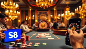 Experience thrilling poker action at https://s8net.com/ with vibrant chips and elegant surroundings.
