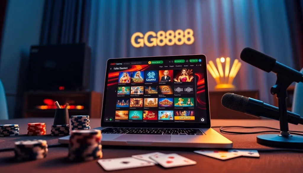 Experience the exciting GG888 online casino interface with vibrant games and engaging design.