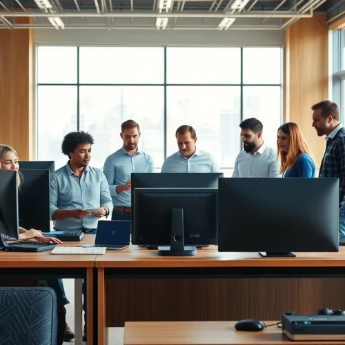 Boost software quality assurance services at https://xqa.ca with a dedicated team in a modern workspace.