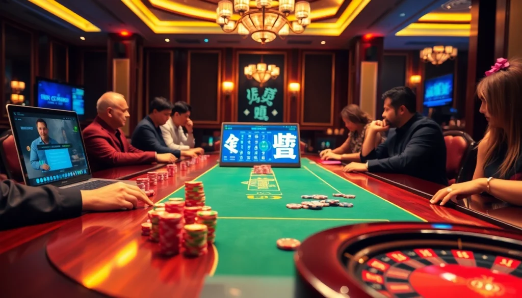 Engaging casino scene showcasing 소액결제 options at a vibrant playing table.