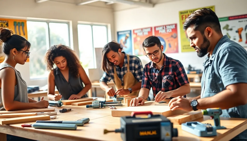 Students collaborating in trade schools oahu, highlighting hands-on training in a vibrant classroom environment.