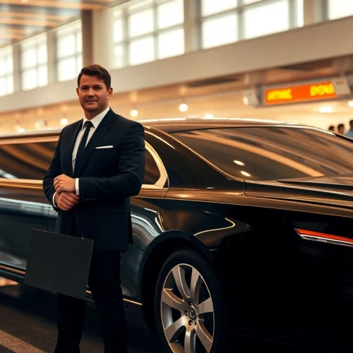 World Cup Group Transportation in a luxury limousine at LAX, ready for travelers.