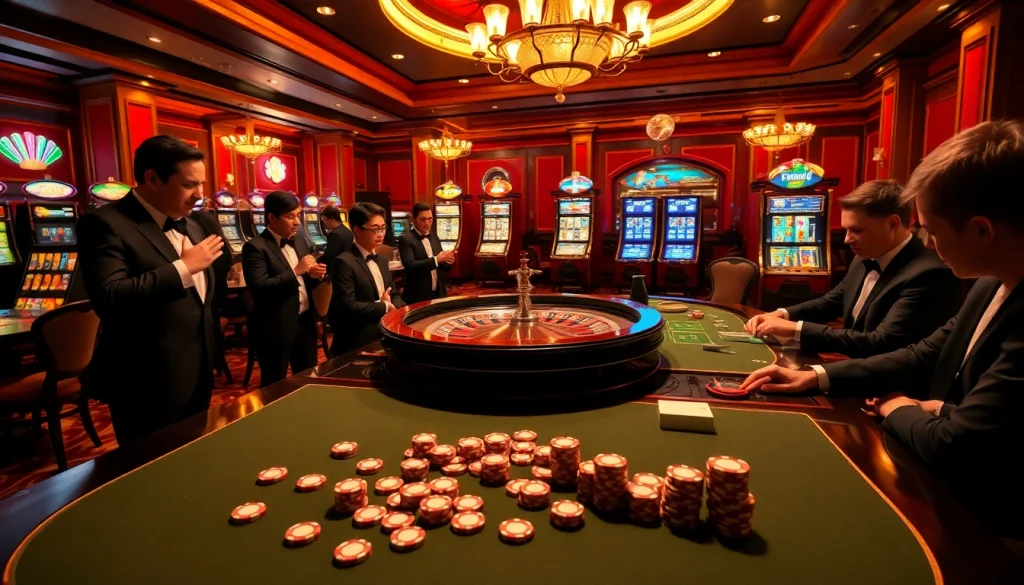 Experience the excitement of Thabet with players winning at a luxurious casino table.