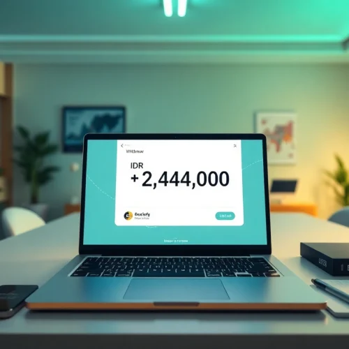 Success on BOX138, showcasing a digital wallet with a withdrawal of IDR 2,424,000