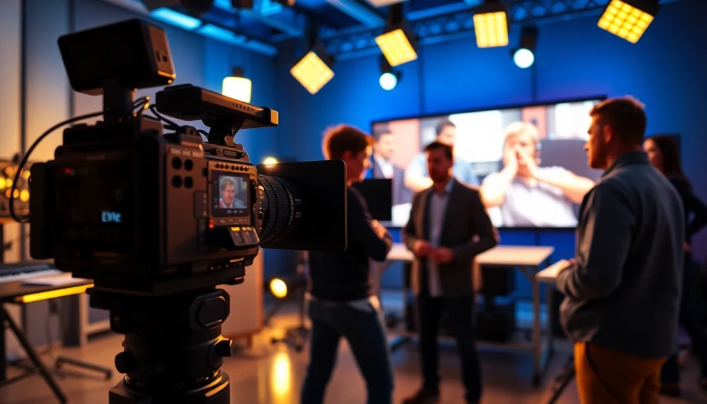 Video Production Company Phoenix team creating a dynamic video in a modern studio environment.