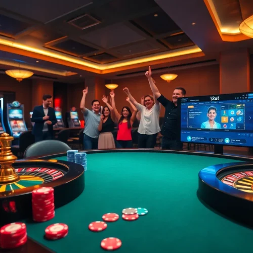Experience the thrill of online gambling with 12bet's luxurious casino atmosphere.
