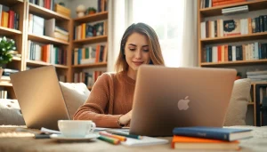 Engaging writing scene on https://giveaways4mom.com showcasing a lifestyle blogger's workspace.