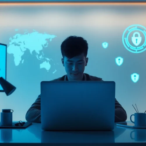 Download 快连VPN in a modern digital workspace with global connectivity.