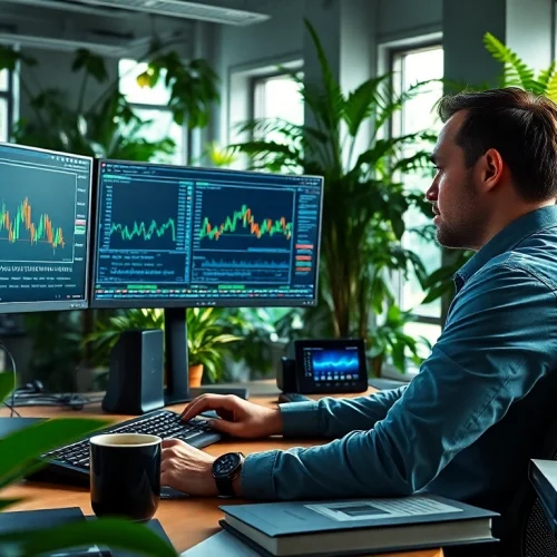 Utilize hotforex mt4 for advanced trading, showcasing a professional trader at work.