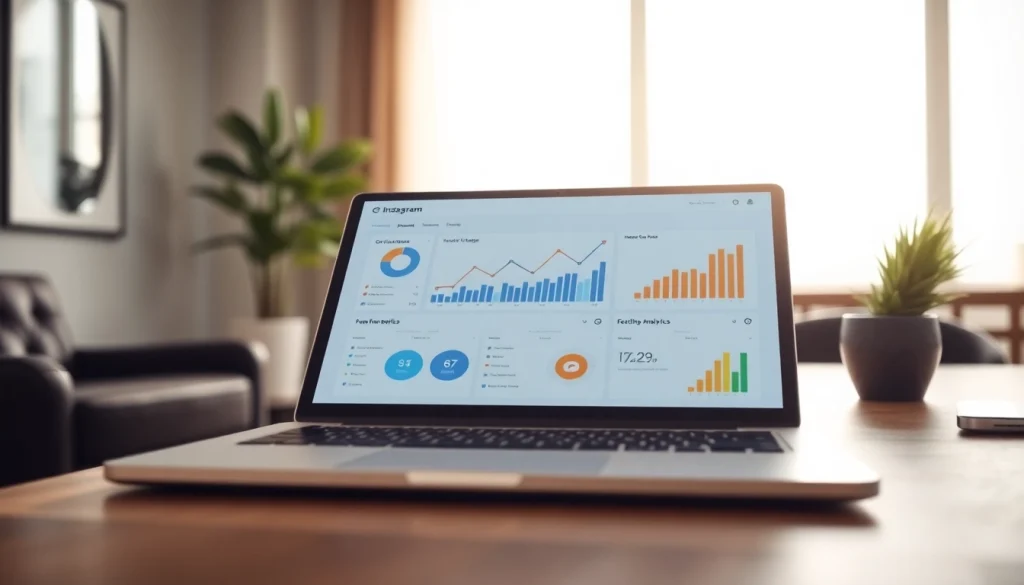Interactive Instagram smm panel interface showcasing analytics and growth for social media.