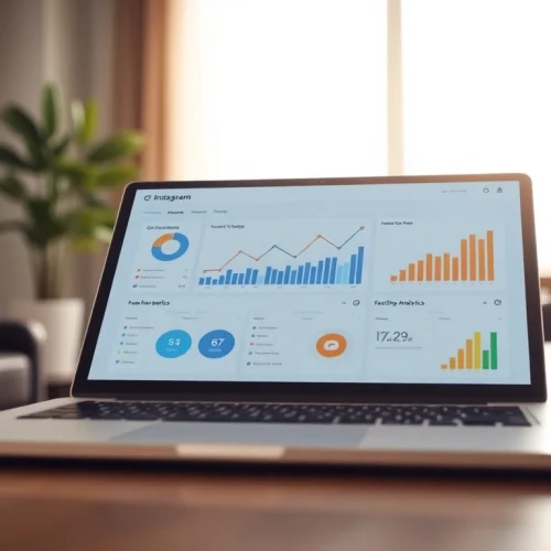 Interactive Instagram smm panel interface showcasing analytics and growth for social media.