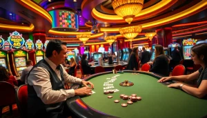 Experience Tha bet thrills at a luxurious casino with vibrant games and excited players.