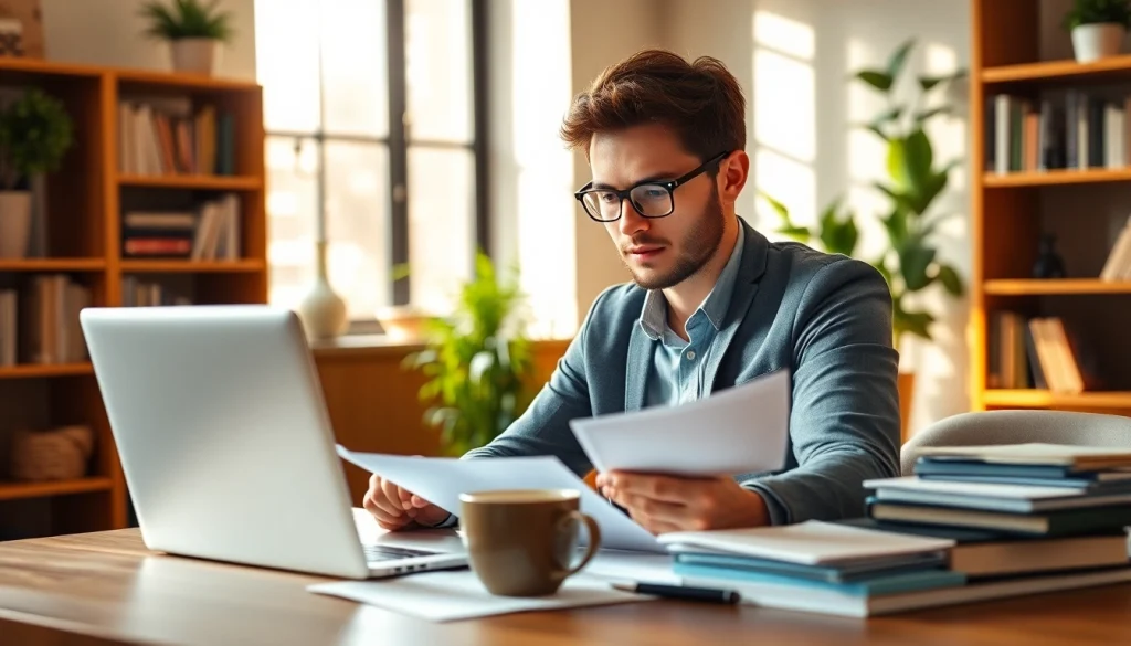 Engaged user filling out surveys at https://enqueteplein.nl for extra income in a cozy workspace.