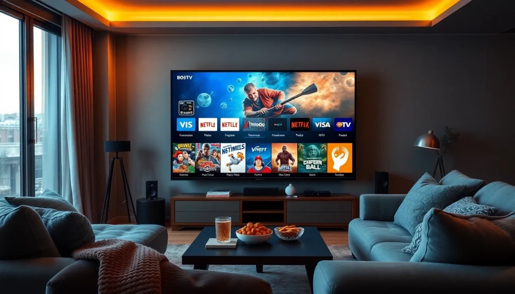 Stream IPTV channels effortlessly with https://bosstv.ca in a modern home entertainment setup.