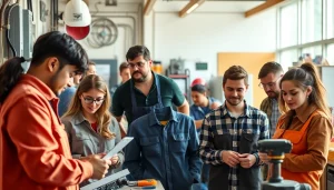 Students participating in hands-on training at trade schools in southern California.