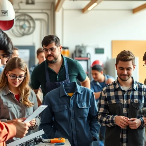 Students participating in hands-on training at trade schools in southern California.