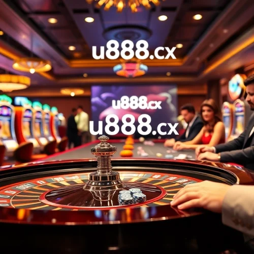 Experience the excitement of gaming at u888.cx with vibrant casino tables and players in action.