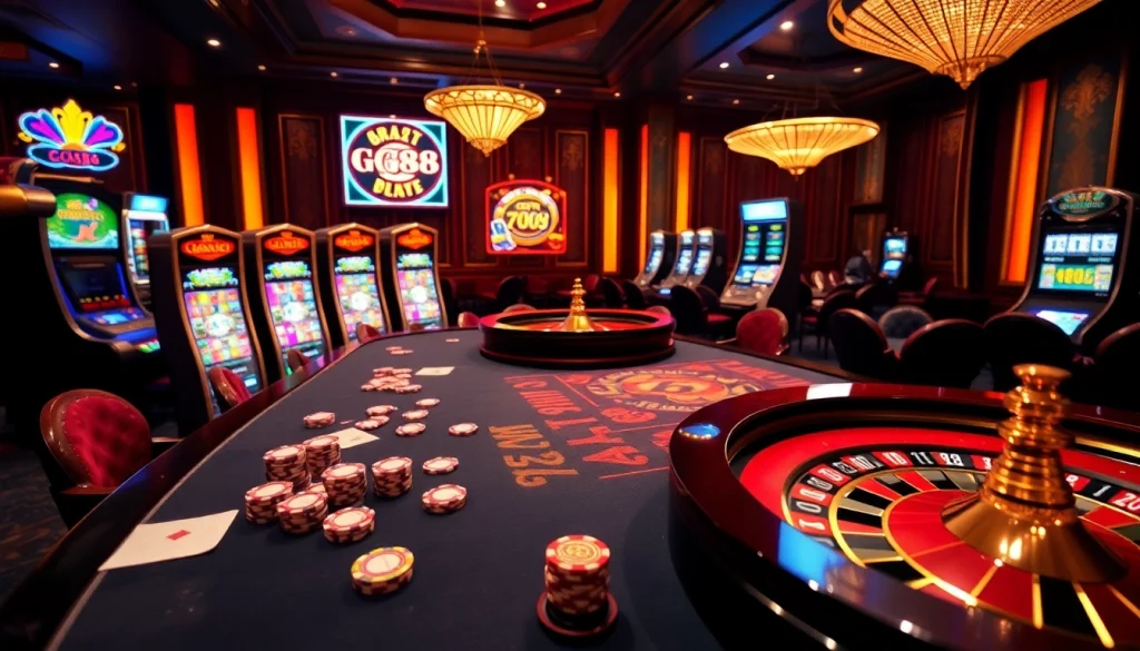 Experience the thrill of GG88 online gambling at a luxurious casino table.