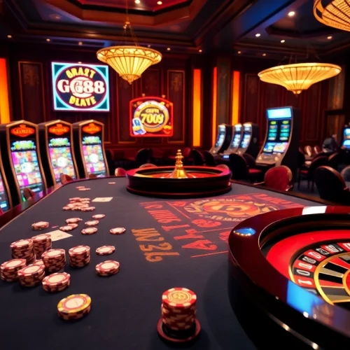 Experience the thrill of GG88 online gambling at a luxurious casino table.