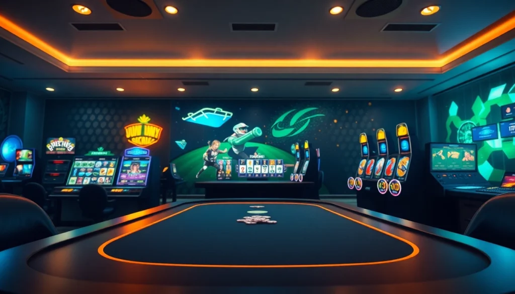 Experience the vibrant gaming atmosphere at https://thabet.college/ with dynamic visuals of poker and slots.