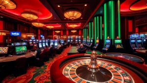 Cảnh nhộn nhịp tại casino Betvip, người chơi đang tận hưởng các trò chơi bàn và máy đánh bạc sôi động.
