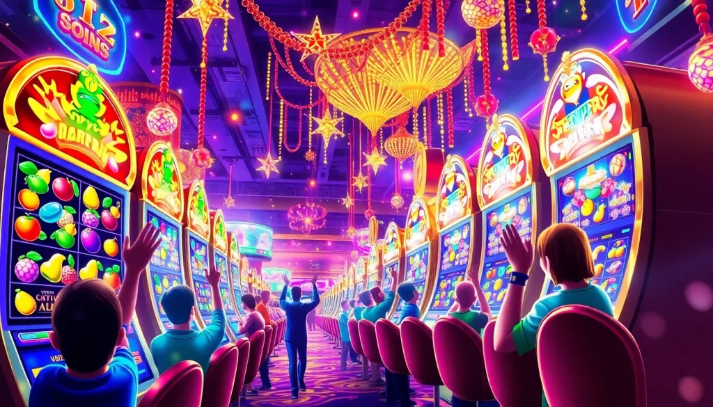 เล่น 918kiss slot เกมที่สนุกสนานในคาสิโนที่กำลังเฉลิมฉลอง